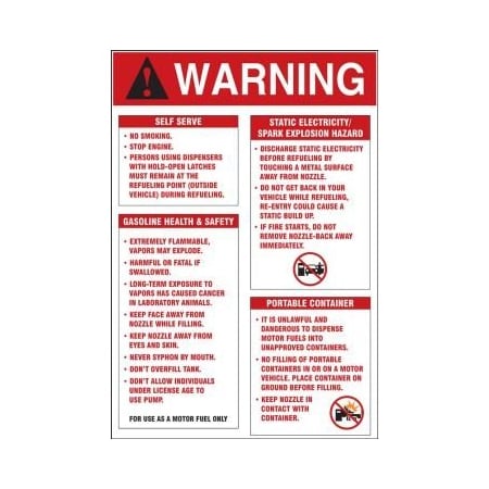 WARNING SAFETY LABEL FUEL PUMP LCHL340